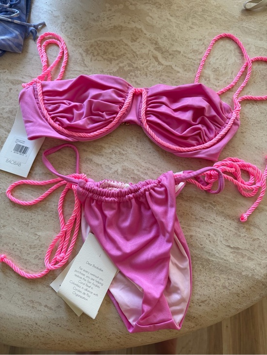 Baobab Collection Other - Baobab Collection Pink Rope-Trim Bikini Set